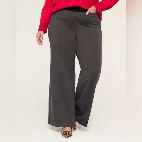 Lane Bryant Charcoal Wide-Leg Women's Pants 22 SHORT - Picture 1 of 4